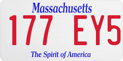 MA license plate 177EY5