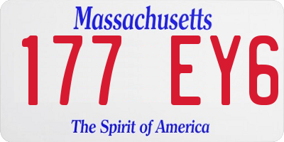 MA license plate 177EY6