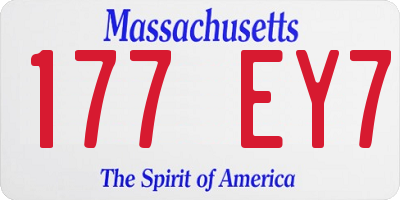 MA license plate 177EY7