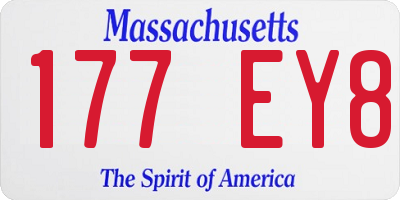 MA license plate 177EY8