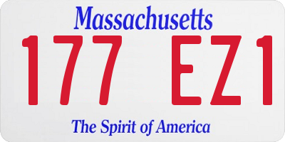 MA license plate 177EZ1