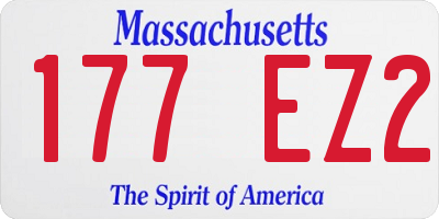 MA license plate 177EZ2