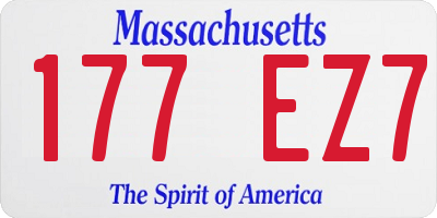 MA license plate 177EZ7