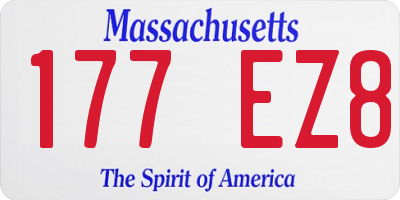 MA license plate 177EZ8