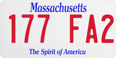 MA license plate 177FA2
