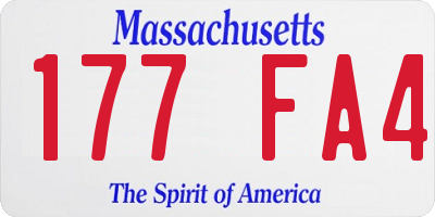 MA license plate 177FA4