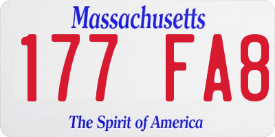 MA license plate 177FA8