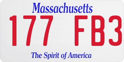 MA license plate 177FB3