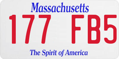 MA license plate 177FB5