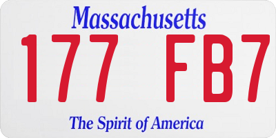 MA license plate 177FB7