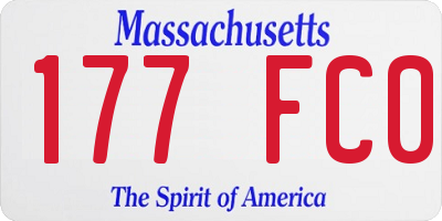 MA license plate 177FC0