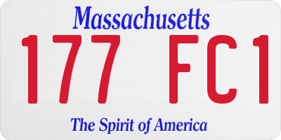 MA license plate 177FC1