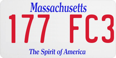 MA license plate 177FC3