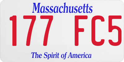 MA license plate 177FC5