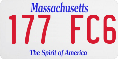 MA license plate 177FC6