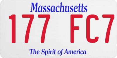 MA license plate 177FC7