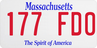 MA license plate 177FD0
