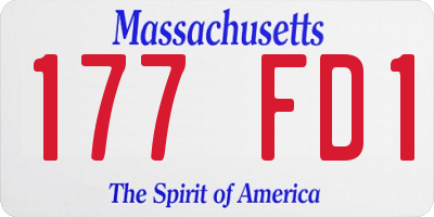 MA license plate 177FD1