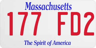 MA license plate 177FD2