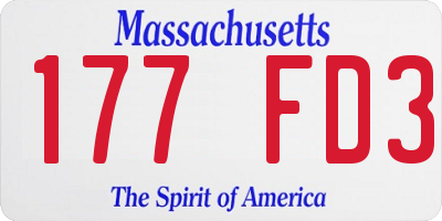 MA license plate 177FD3
