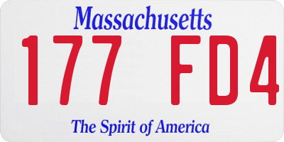 MA license plate 177FD4