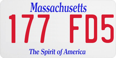 MA license plate 177FD5