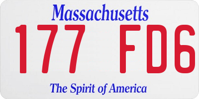 MA license plate 177FD6