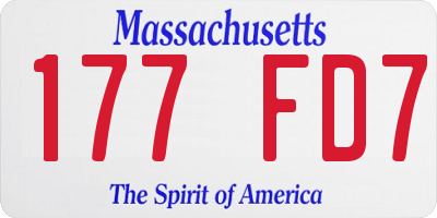 MA license plate 177FD7