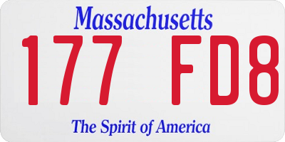 MA license plate 177FD8