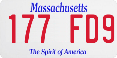MA license plate 177FD9