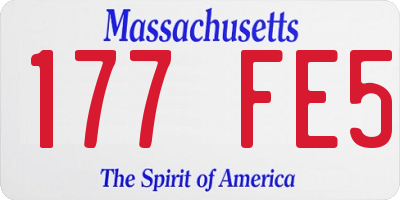 MA license plate 177FE5