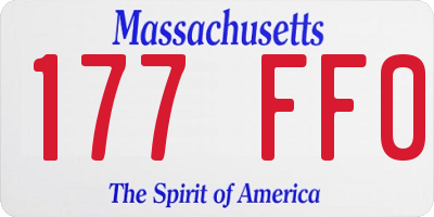 MA license plate 177FF0