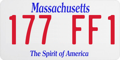 MA license plate 177FF1