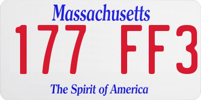 MA license plate 177FF3