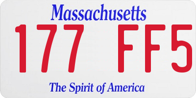 MA license plate 177FF5
