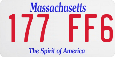 MA license plate 177FF6