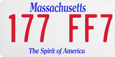 MA license plate 177FF7