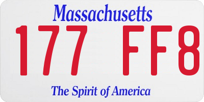 MA license plate 177FF8