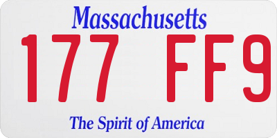 MA license plate 177FF9
