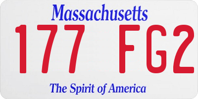 MA license plate 177FG2