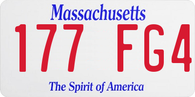 MA license plate 177FG4