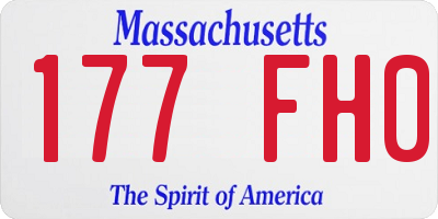 MA license plate 177FH0