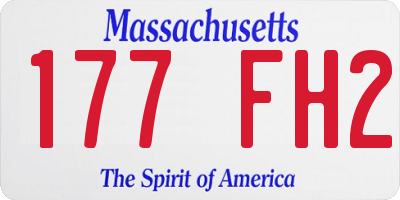 MA license plate 177FH2