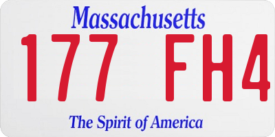 MA license plate 177FH4