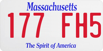 MA license plate 177FH5