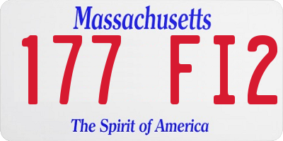 MA license plate 177FI2