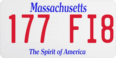 MA license plate 177FI8