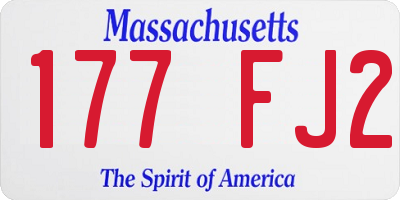 MA license plate 177FJ2