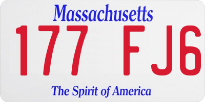 MA license plate 177FJ6