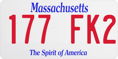MA license plate 177FK2